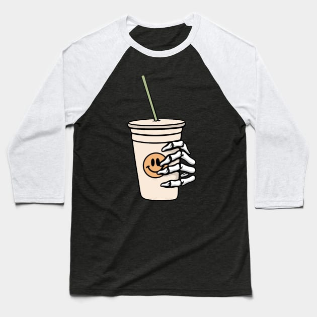 Smile and Coffee Baseball T-Shirt by gggraphicdesignnn